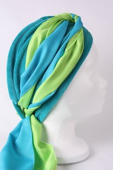 DS28/Turkoois/aqua Sjaaltjes Lime en Turkoise