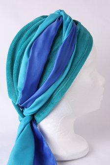 DS35/Turkoois/aqua  Sjaaltjes Turkoise en Kobalt Blauw