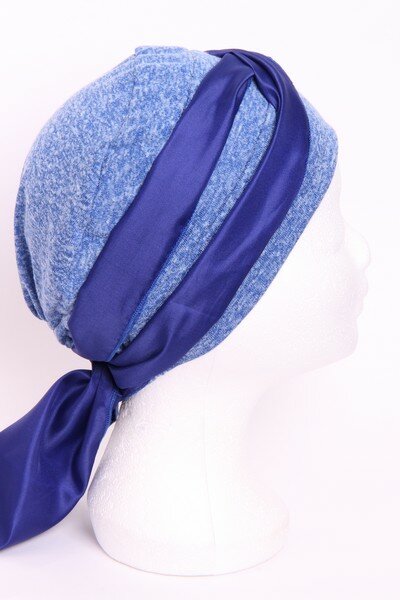 SMP70 Hemelsblauw gemêleerd Sjaaltje kobalt blauw